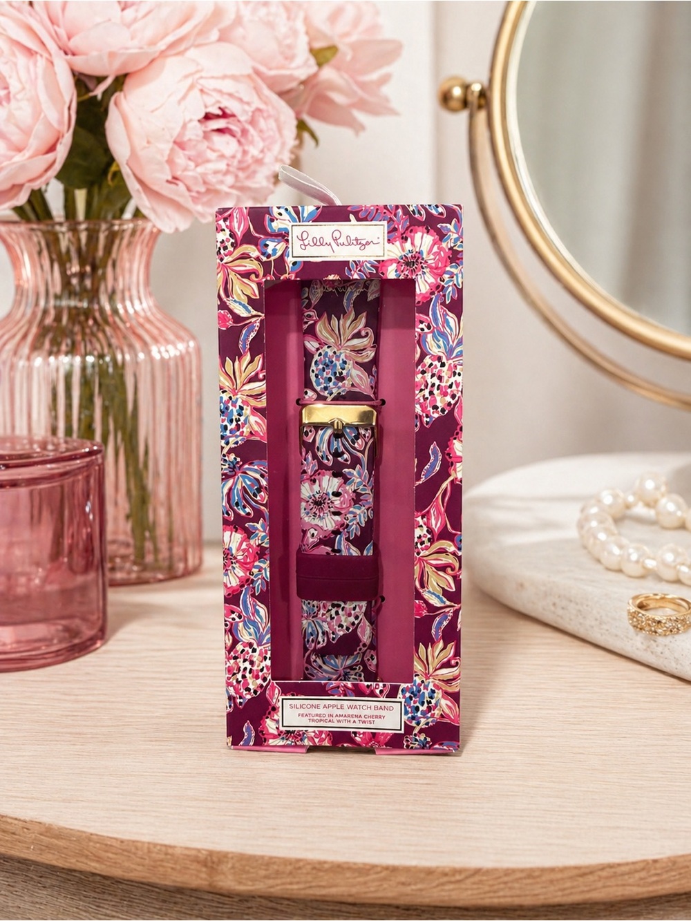 Lilly Pulitzer Cherry Tropical Silicone Apple Watch Band